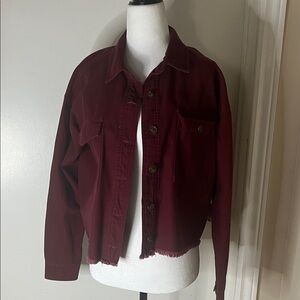 Forever 21 | Women’s Size S Deep Red/Burgundy Jean Material Jacket